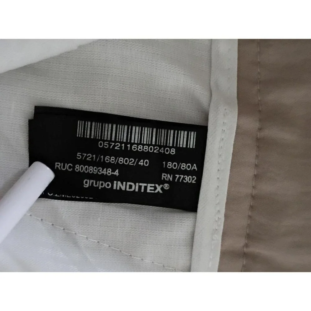 ZARA NWT Beige Linen Blend Wide Leg Trousers High‎ Rise Button Fly 31 Minimalist